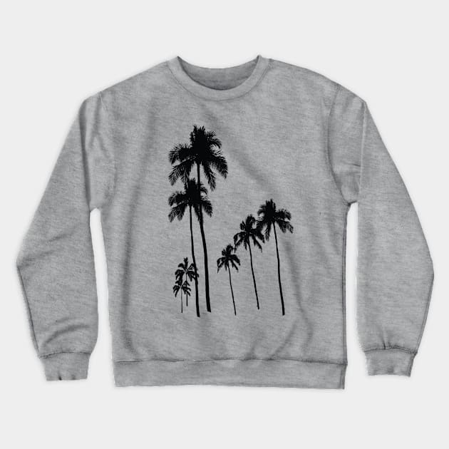 Black Palms Palm Tree Silhouette Design Palm Springs Palm Desert Palm Beach Lovers Crewneck Sweatshirt by SeaLAD